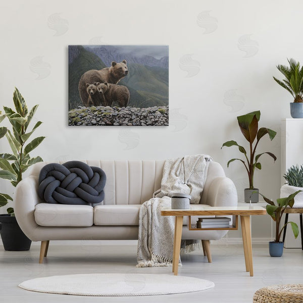 Stupell Industries Clinton Jammer | Bear Family Mountain Landscape Wall Art