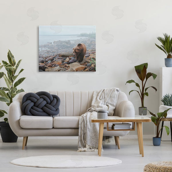 Stupell Industries Clinton Jammer | Bear On Rocky Shore Wall Art