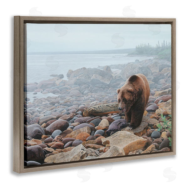 Stupell Industries Clinton Jammer | Bear On Rocky Shore Wall Art
