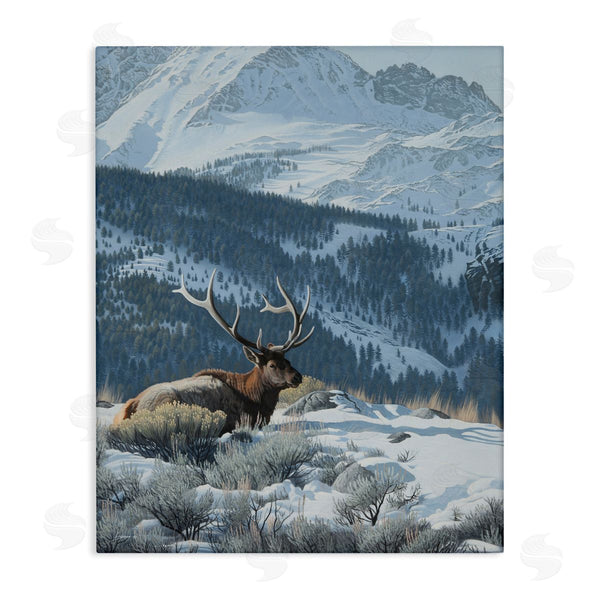 stupell industries Clinton Jammer | Deer in Snowy Mountains Wall Art