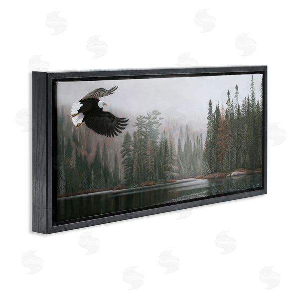 Stupell Industries Clinton Jammer | Eagle Soaring Over Lake Wall Art
