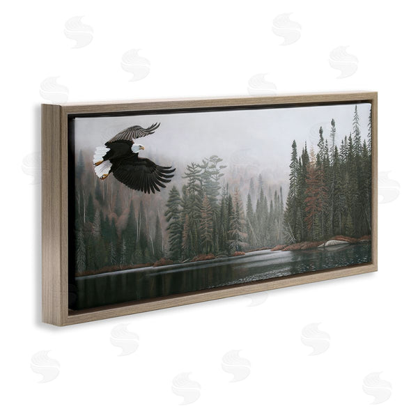 Stupell Industries Clinton Jammer | Eagle Soaring Over Lake Wall Art