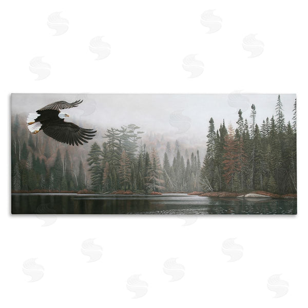 stupell industries Clinton Jammer | Eagle Soaring Over Lake Wall Art