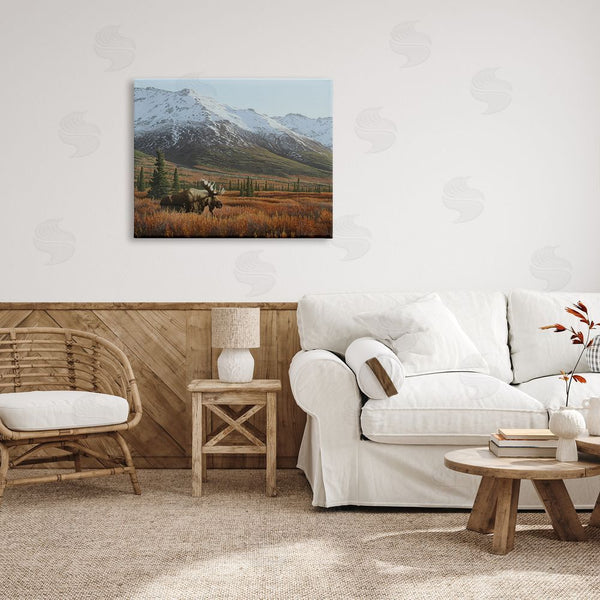 Stupell Industries Clinton Jammer | Moose Rural Mountain Landscape Wall Art