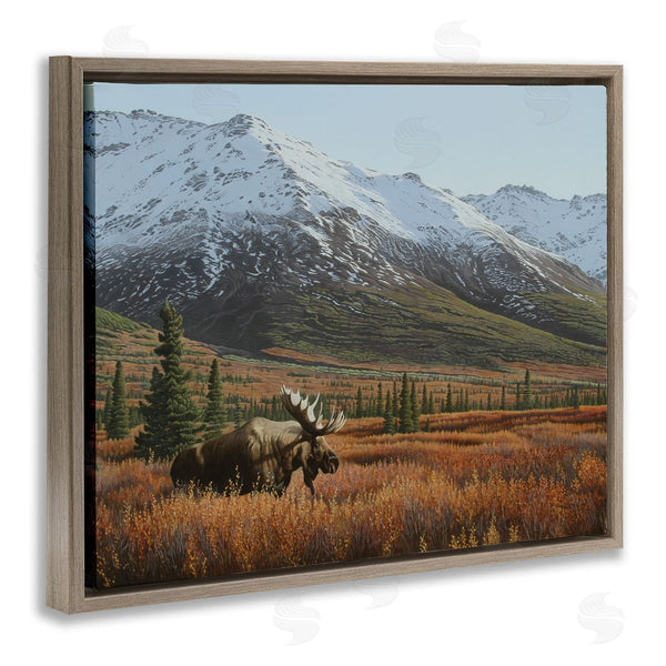 Stupell Industries Clinton Jammer | Moose Rural Mountain Landscape Wall Art