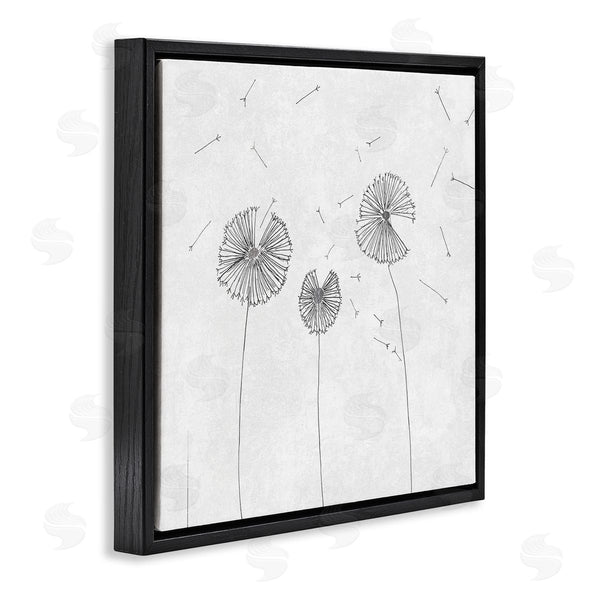 Stupell Industries Cloverfield & Co. | Dandelion Florals Flying Seeds Flower Line Art Drawing Wall Art