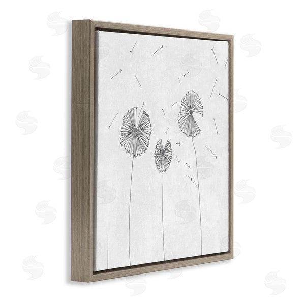 Stupell Industries Cloverfield & Co. | Dandelion Florals Flying Seeds Flower Line Art Drawing Wall Art