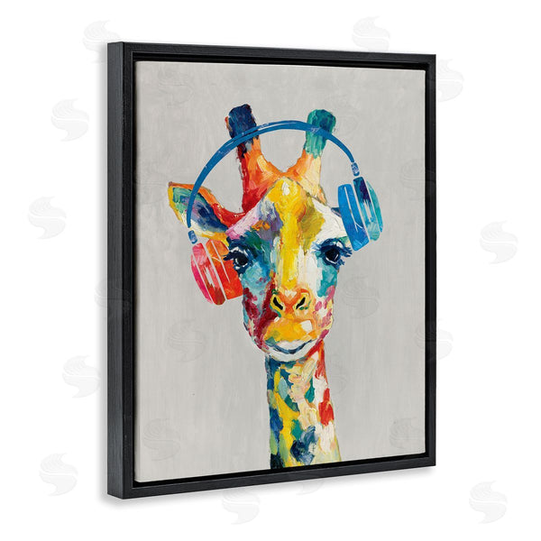 Stupell Industries Cloverfield & Co. | Giraffe Headphone Listening Music Contemporary Jungle Portrait Wall Art