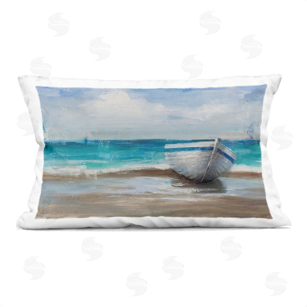 stupell industries Cloverfield & Co. | Painterly Boat On The Shore Throw Pillow