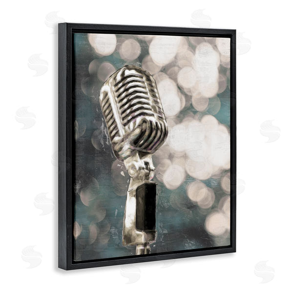 Stupell Industries Cloverfield & Co. | Singing Microphone Musical Karaoke Mic Bokeh Photography Wall Art