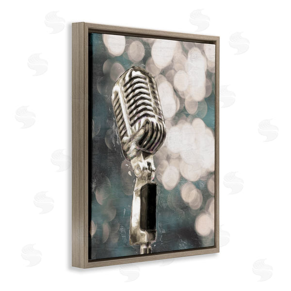 Stupell Industries Cloverfield & Co. | Singing Microphone Musical Karaoke Mic Bokeh Photography Wall Art