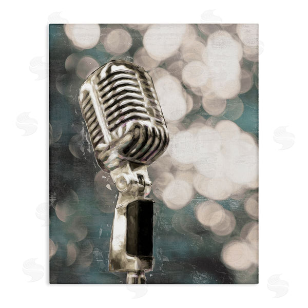 stupell industries Cloverfield & Co. | Singing Microphone Musical Karaoke Mic Bokeh Photography Wall Art