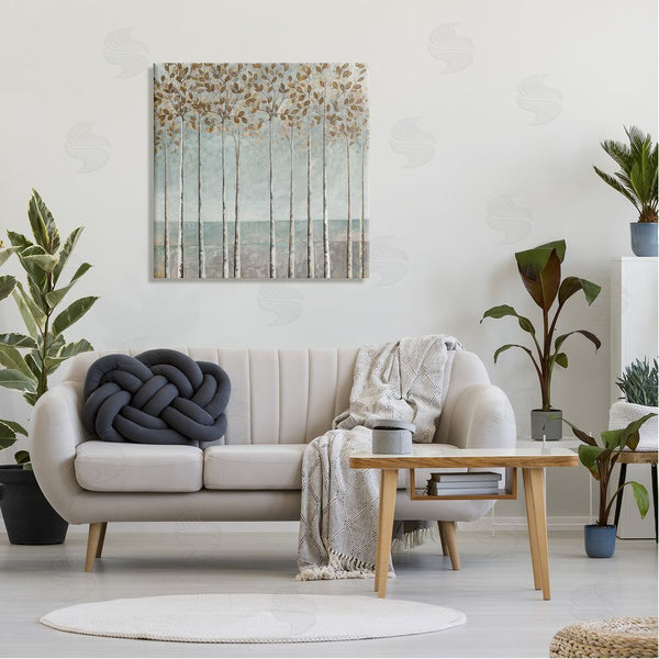 Stupell Industries Cloverfield & Co. | Tall Birch Tree Trunks Blossoming Fall Leaves Wall Art