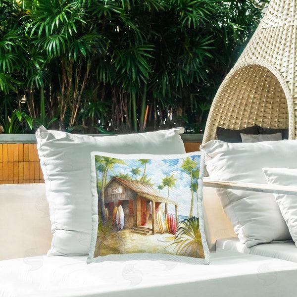 Stupell Industries Cloverfield & Co. | Tropical Surf Shack Printed Throw Pillow