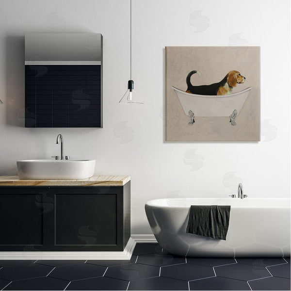 Stupell Industries Coco De Paris | Beagle In Tub Bathroom Pet Wall Art