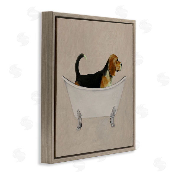 Stupell Industries Coco De Paris | Beagle In Tub Bathroom Pet Wall Art