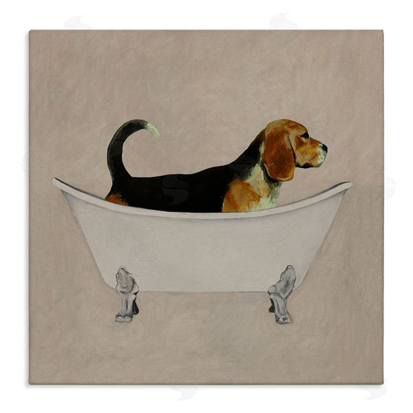 stupell industries Coco de Paris | Beagle In Tub Bathroom Pet Wall Art