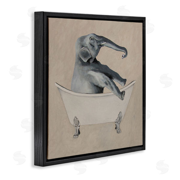 Stupell Industries Coco De Paris | Beige Elephant Bathroom Tub Wall Art