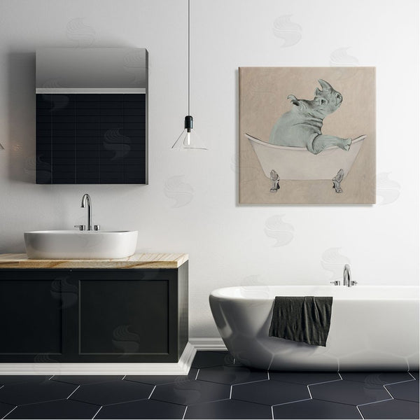 Stupell Industries Coco De Paris | Beige Rhinoceros Bathtub Wildlife Wall Art