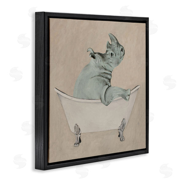 Stupell Industries Coco De Paris | Beige Rhinoceros Bathtub Wildlife Wall Art