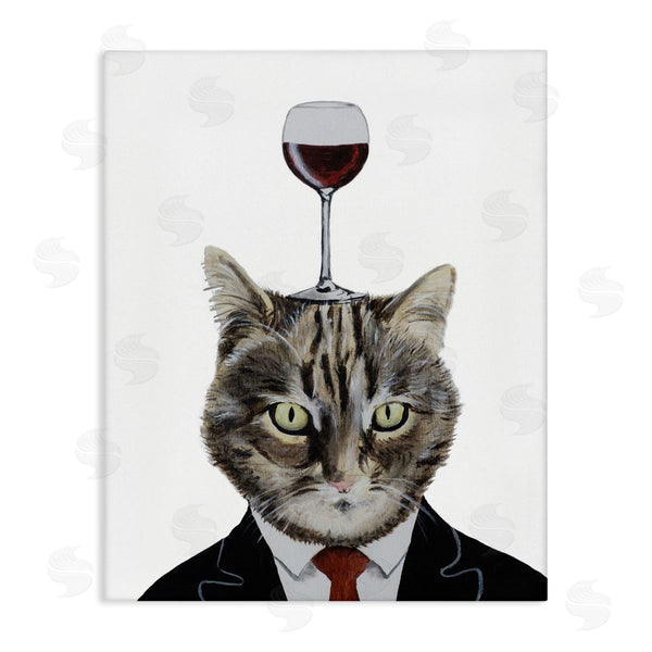stupell industries Coco de Paris | Cat In Suit Wine Glass Wall Art