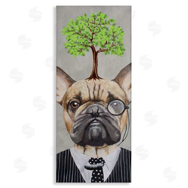 stupell industries Coco de Paris | Dog Wearing Suit Botanical Tree Wall Art