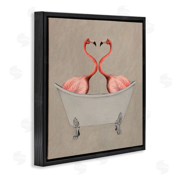 Stupell Industries Coco De Paris | Flamingos In Tub Beige Bathroom Wall Art