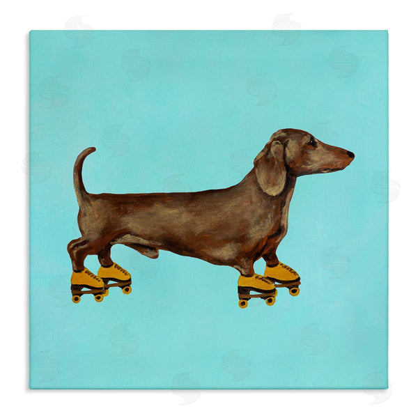 stupell industries Coco de Paris | Funny Dachshund On Roller Skates