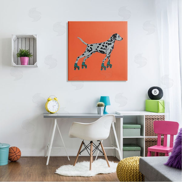Stupell Industries Coco De Paris | Orange Dalmatian Rollerskating Wall Art