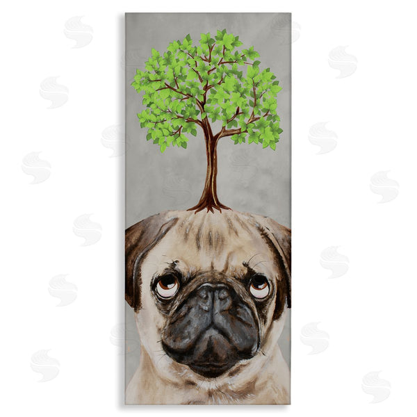 stupell industries Coco de Paris | Pug Growing Tree Portrait Wall Art