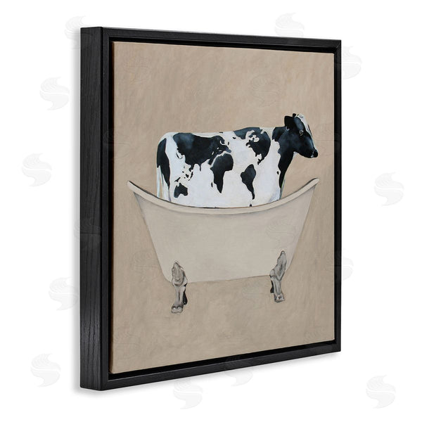 Stupell Industries Coco De Paris | Rustic Cow Farmhouse Bathroom Tub Wall Art