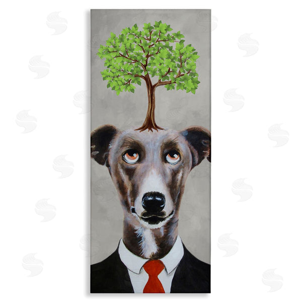 stupell industries Coco de Paris | Tree Growing Dog In Suit Wall Art