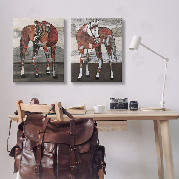 Stupell Industries Coco Good | Abstract Patchwork Horses Wall Art