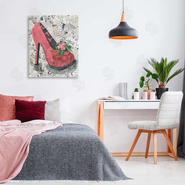 Stupell Industries Coco Good | Collaged Pink Heel Wall Art