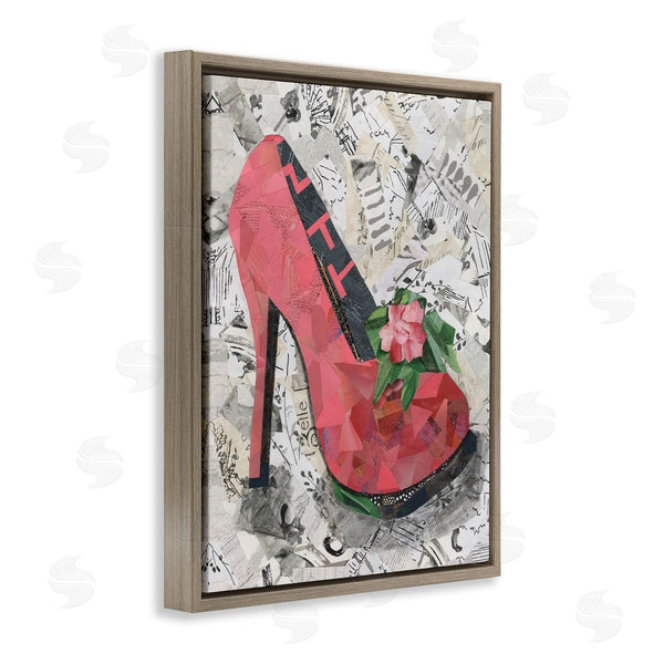 Stupell Industries Coco Good | Collaged Pink Heel Wall Art