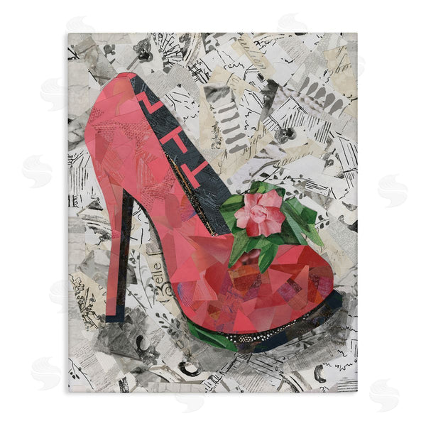 stupell industries Coco Good | Collaged Pink Heel Wall Art