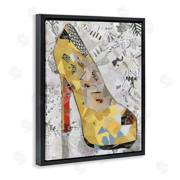 Stupell Industries Coco Good | Collaged Yellow Heel Wall Art