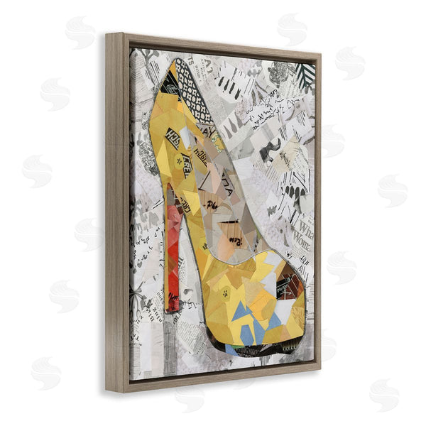 Stupell Industries Coco Good | Collaged Yellow Heel Wall Art