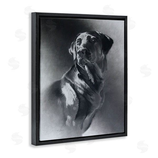 Stupell Industries Cole Johnson | Charcoal Pencil Labrador Dog Portrait Vintage Pet Wall Art