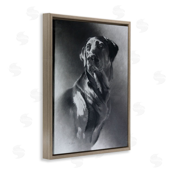 Stupell Industries Cole Johnson | Charcoal Pencil Labrador Dog Portrait Vintage Pet Wall Art