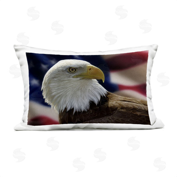 Stupell Industries Collin Bogle | American Bald Eagle & Flag Printed Throw Pillow