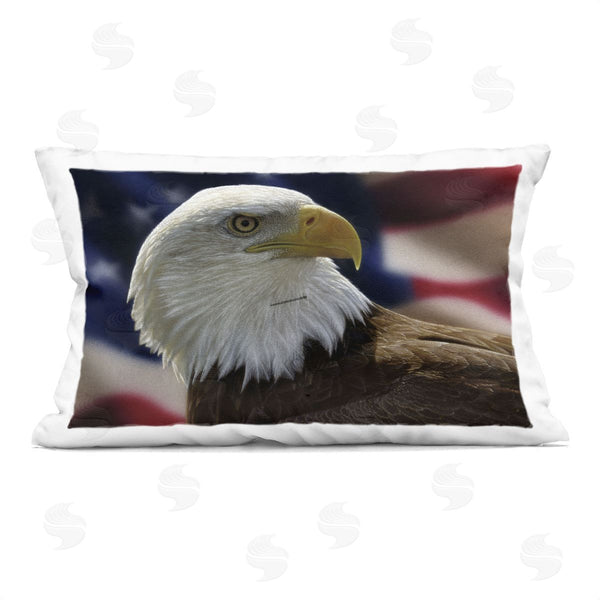 stupell industries Collin Bogle | American Bald Eagle & Flag Printed Throw Pillow