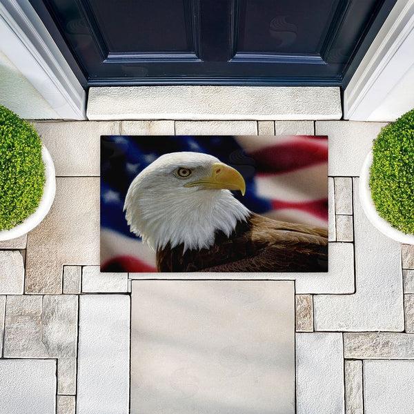 Stupell Industries Collin Bogle | American Bald Eagle Non-Woven Door Mat