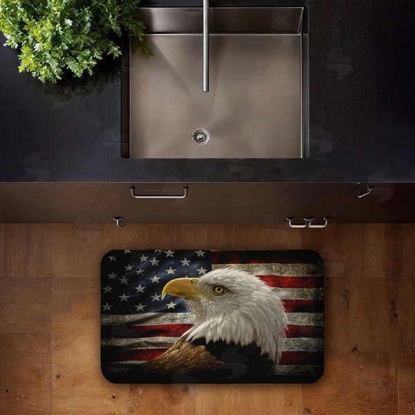 Stupell Industries Collin Bogle | Bald Eagle Portrait Anti-Fatigue Mat