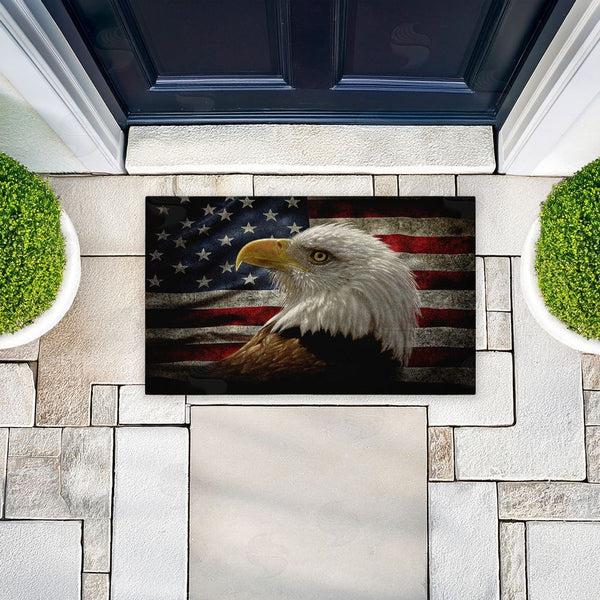 Stupell Industries Collin Bogle | Bald Eagle Portrait Non-Woven Door Mat