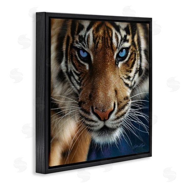 Stupell Industries Collin Bogle | Blue Eyed Beautiful Fierce Tiger Close Up Detailed Portrait Wall Art