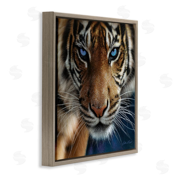 Stupell Industries Collin Bogle | Blue Eyed Beautiful Fierce Tiger Close Up Detailed Portrait Wall Art