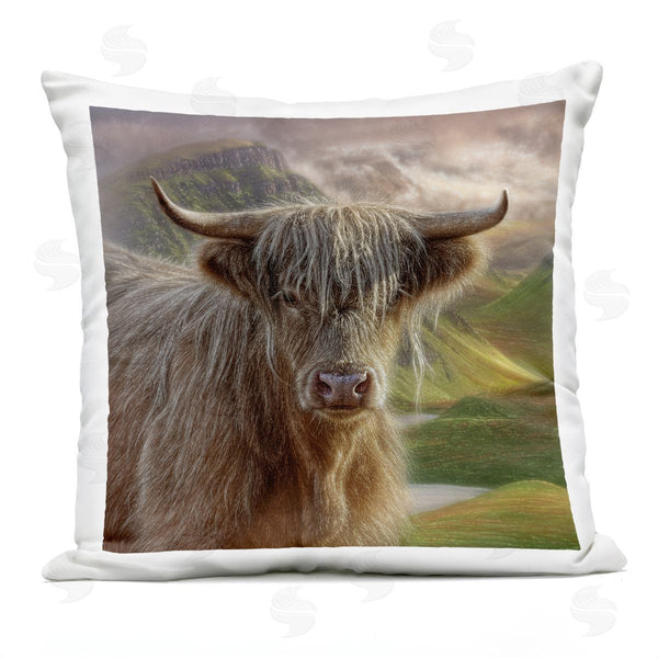 Stupell Industries Collin Bogle | Butterscotch Highland Cow Printed Throw Pillow