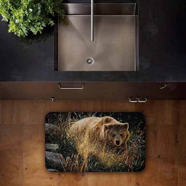 Stupell Industries Collin Bogle | Crossing Paths Brown Bear Anti-Fatigue Mat