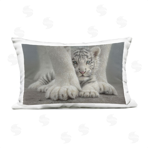 Stupell Industries Collin Bogle | Sheltered White Tiger Cub Printed Throw Pillow